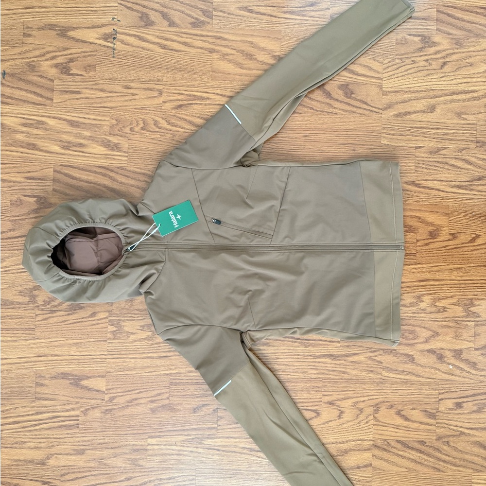 Halara Hooded Zipper Long Sleeve Thumb Hole Running Down Jacket Otter NWT Medium - Picture 12 of 14